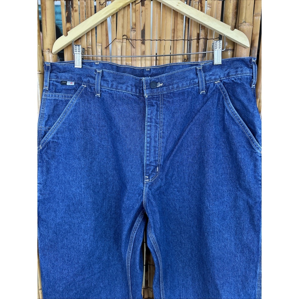 Carhartt Mens Flame Resistant Carpenter Jeans Blue Denim FRB13‎ DNM Size 38x32 - Picture 2 of 9